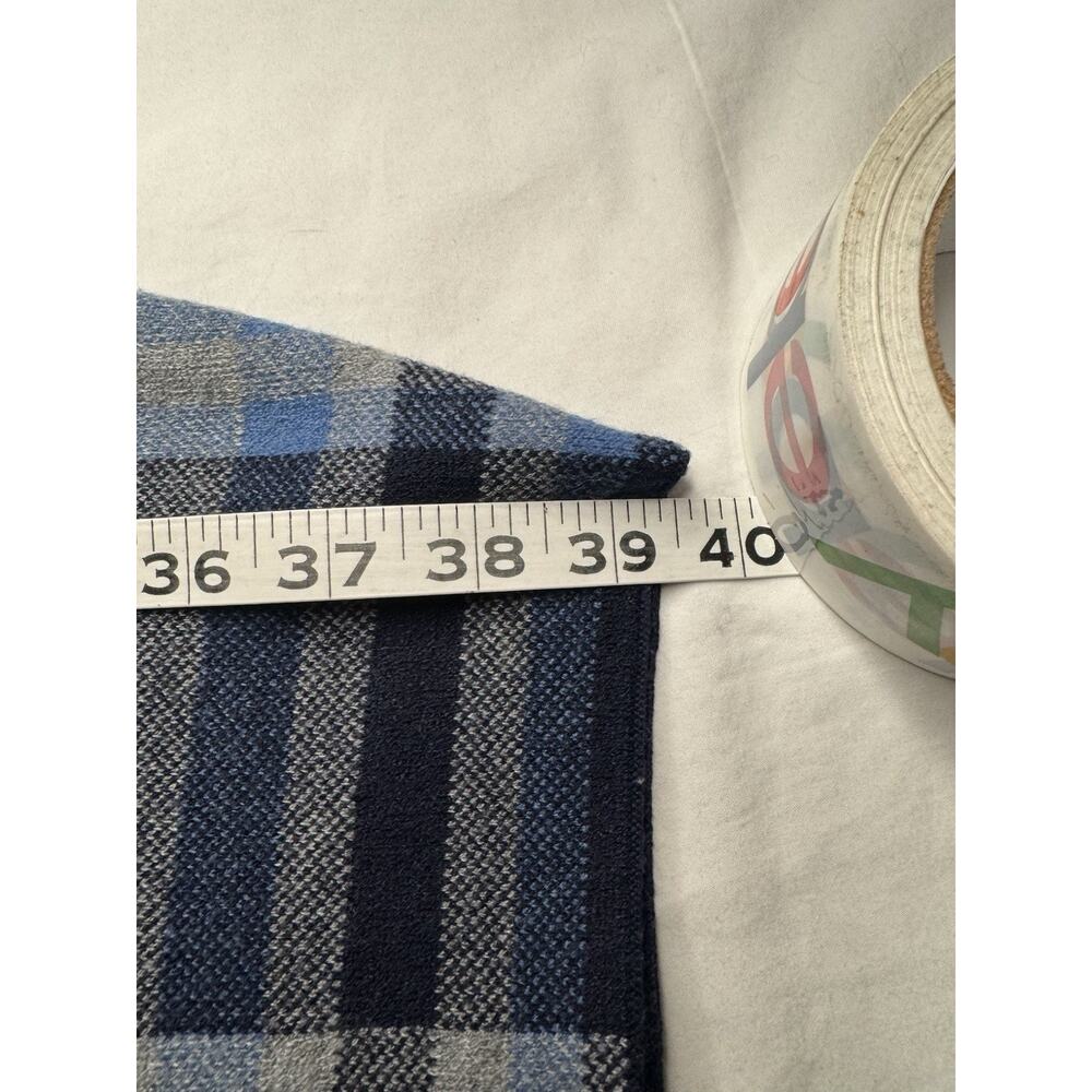 Joan Rivers M/L Plaid Mock Neck Sweater Poncho in Blue Gray Plaid Preowned - Picture 7 of 11